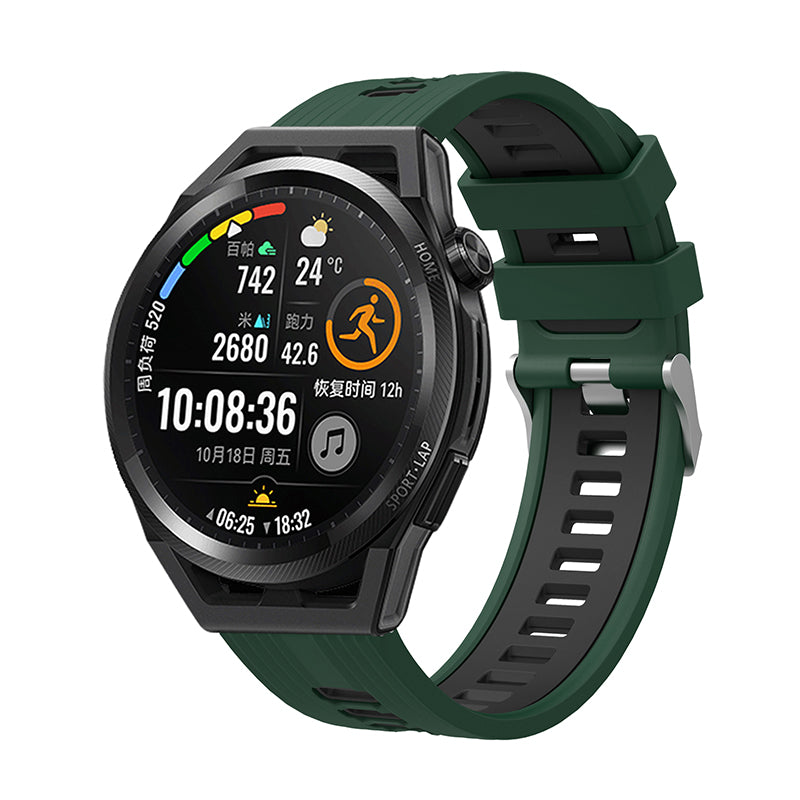 For Huawei Watch GT 3 (46mm) Dual Color 22mm Silicone Watch Strap Replacement Wrist Band For Huawei Watch GT 3 (46mm) Dual Color 22mm Silicone Watch Strap Replacement Wrist Band
